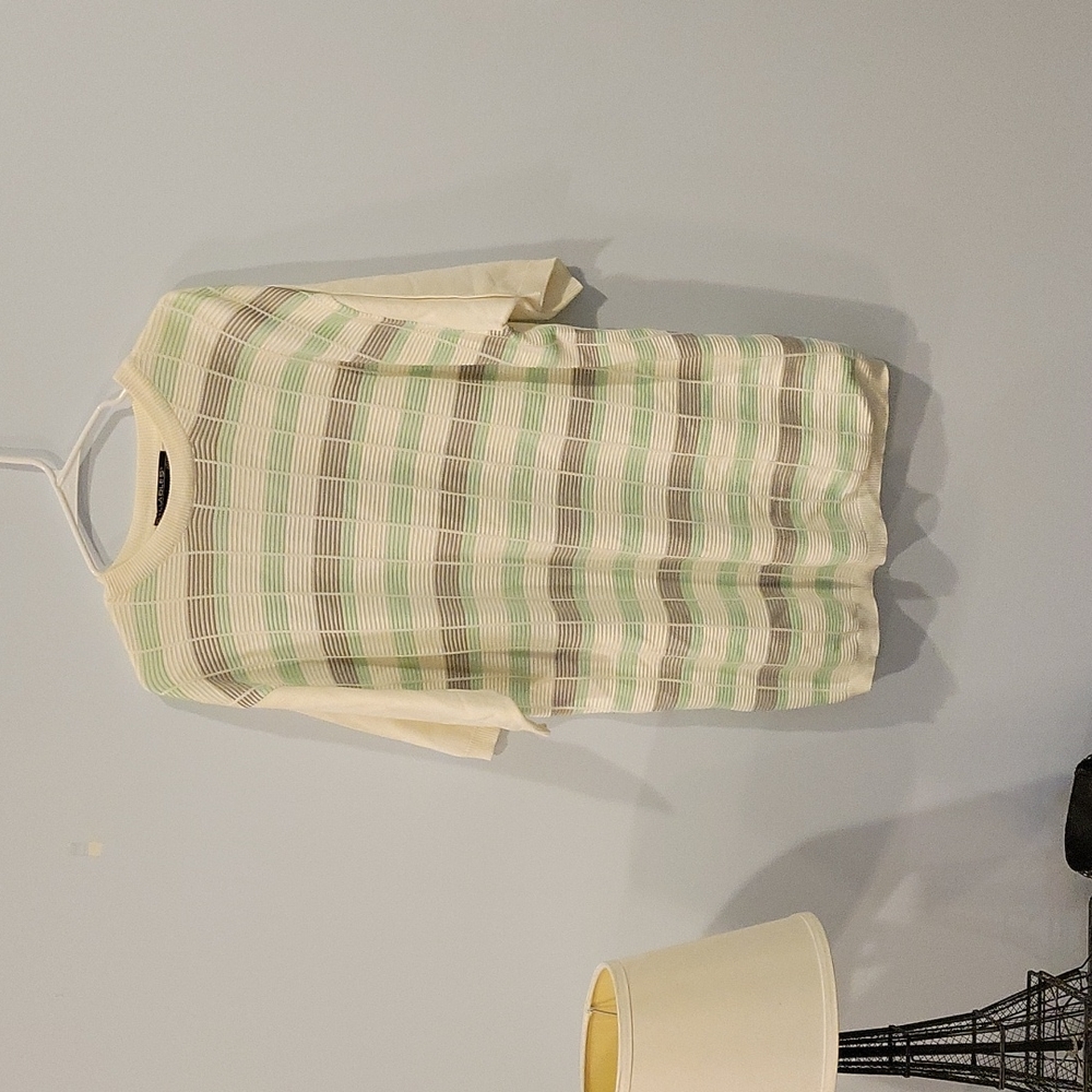 Lightweight Green,  Grey, and Off-White Sweater, NWT